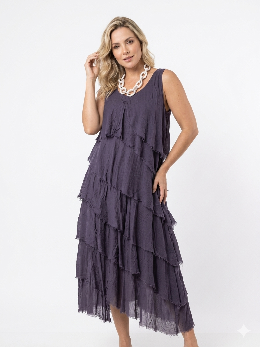 Vestido seda manga sisa