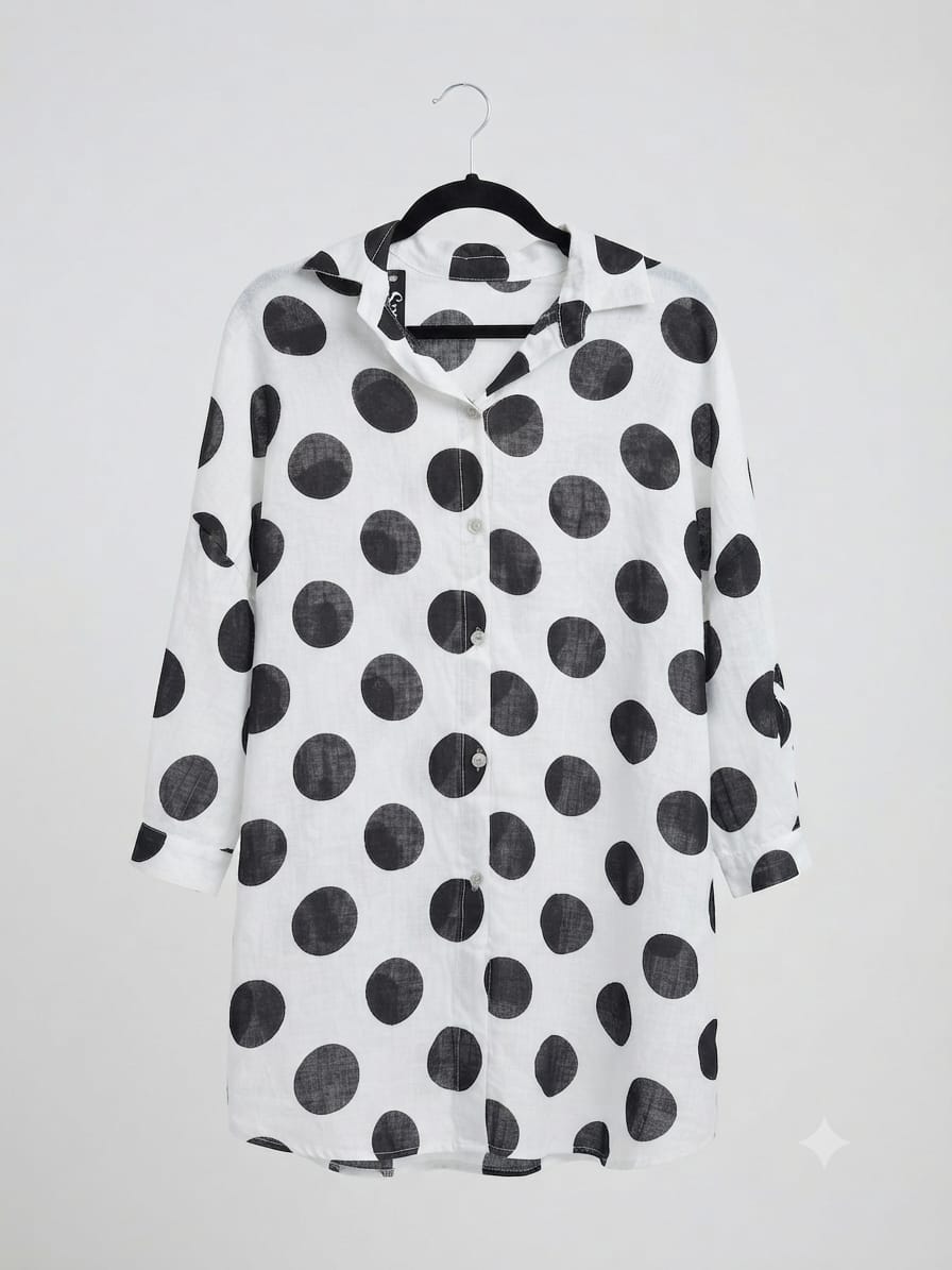 camisa lino estampada