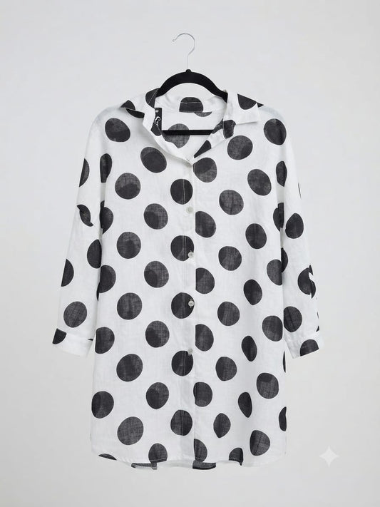 camisa lino estampada