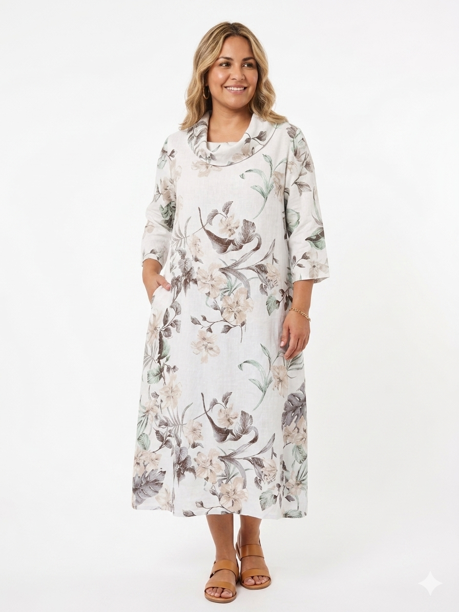 Vest lino estampado